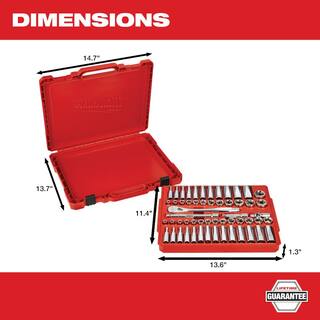 MW 14 in. and 38 in. and 12 in. Drive SAEMetric Ratchet and Socket Mechanics Tool Set (153-Piece) 48-22-9008-48-22-9010-48-22-9004