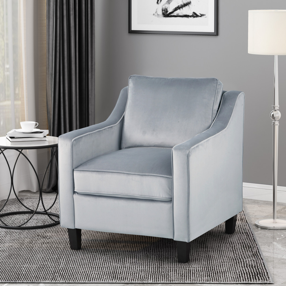 Desdemona Velvet Club Chair   Transitional   Armchairs And Accent Chairs   by GDFStudio  Houzz