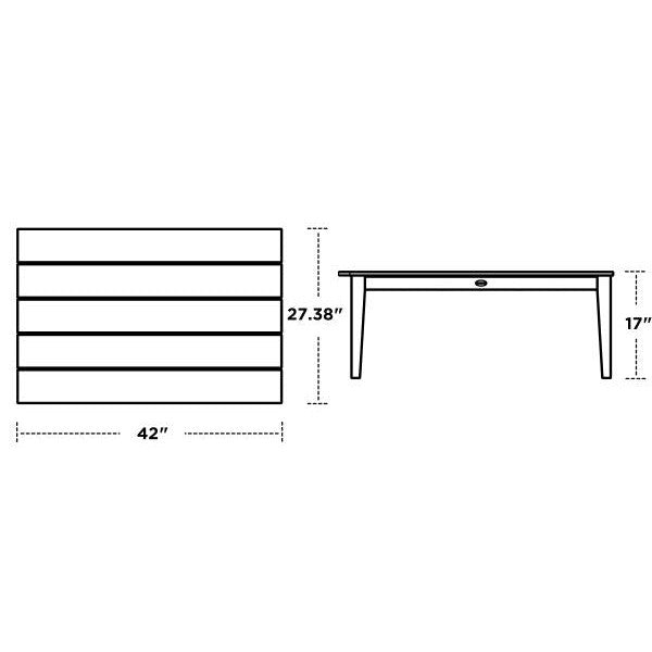 Polywood Outdoor Newport 28 x 42 Coffee Table