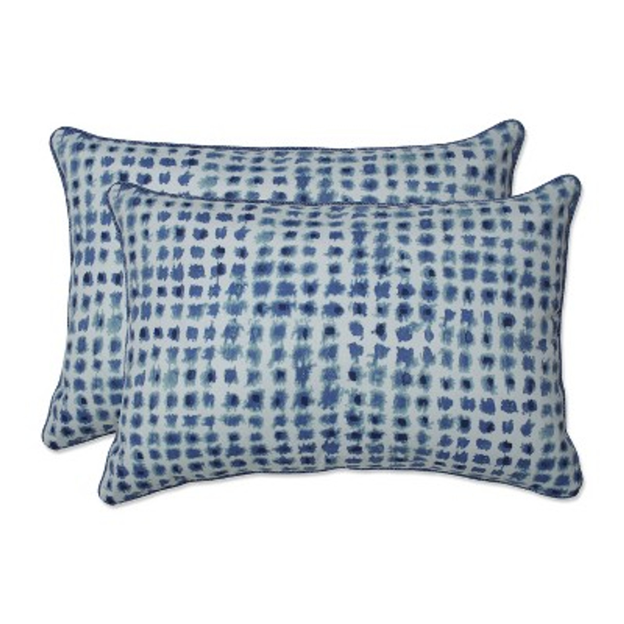 2pc Outdoor/Indoor Oversized Rectangular Throw Pillow Set Alauda Porcelain Blue - Pillow Perfect