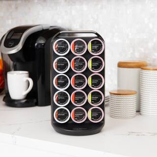 Mind Reader Anchor Collection Single Serve Coffee Pod Storage Carousel 30-Coffee Pod Capacity Countertop Organizer Black CRS02-BLK