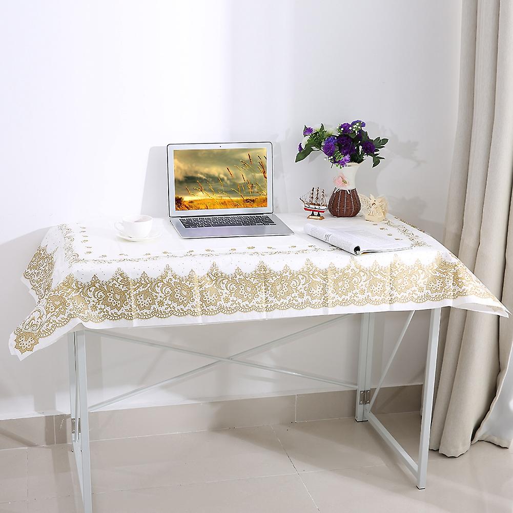 Tea Time Disposable Paper Tablecloths 140*140cm Wedding Birthday Party Table Decor(golden)