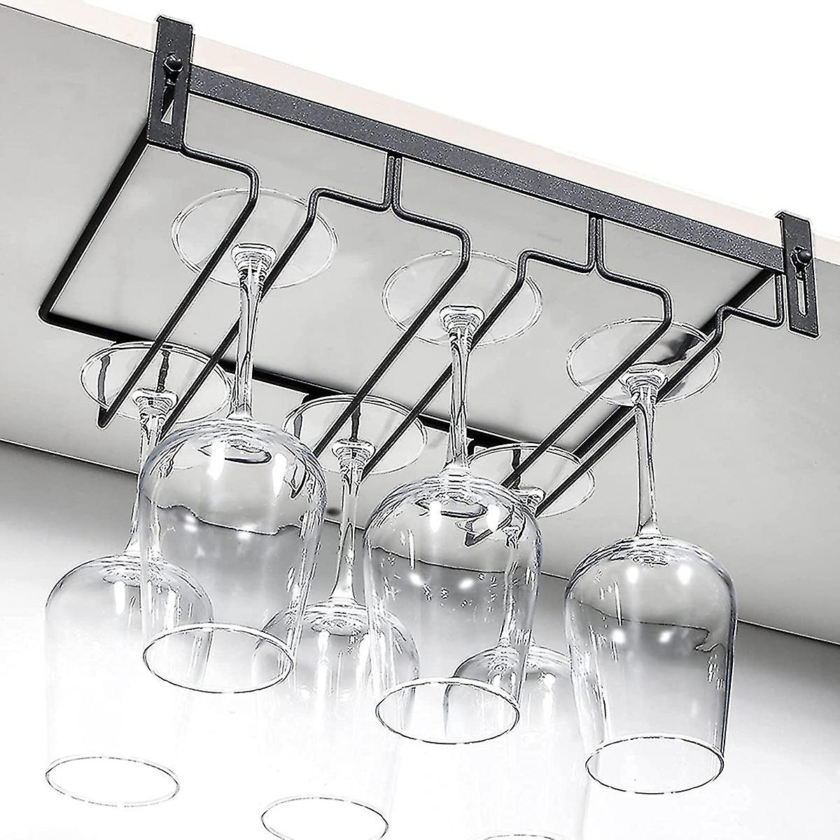 Wine Glass Rack，3 Rows Stemware Rack Metal Glasses Holder For Bar，etc