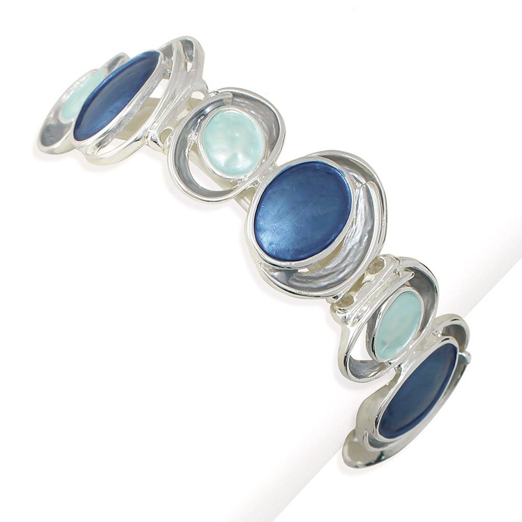 Periwinkle by Barlow  Rich Blue And Mint Enamel Bracelet