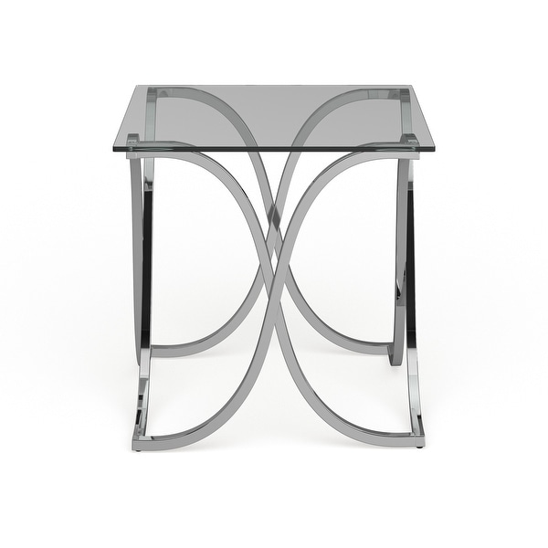 Furniture of America Artenia Modern Art 24-inch Chrome Side Table