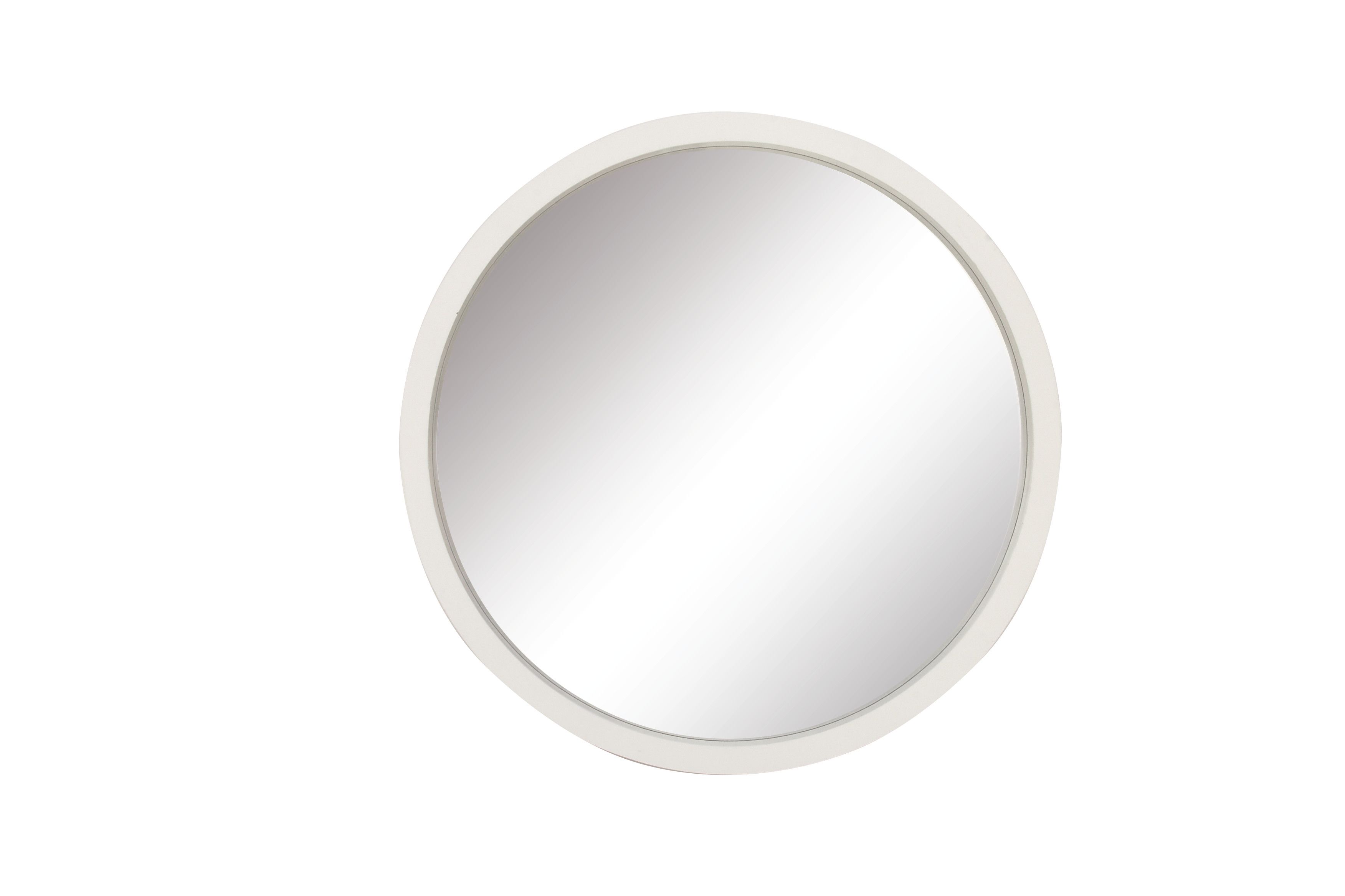 White Contemporary Wood Wall Mirror 32 x 32