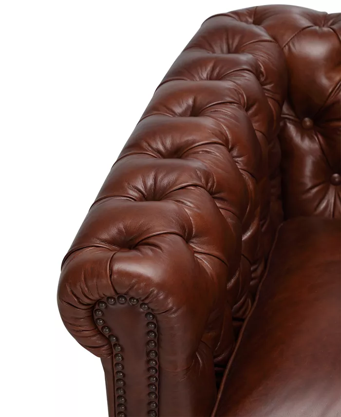 Furniture CLOSEOUT! Calvine 39 Leather Self Centering Swivel Chair