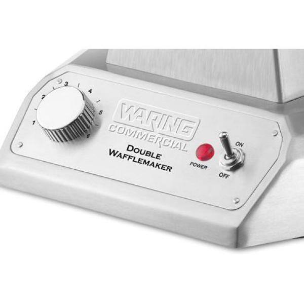 Waring Commercial 1300-Watt Double Waffle Silver American Waffle Maker - Vertical WWD200