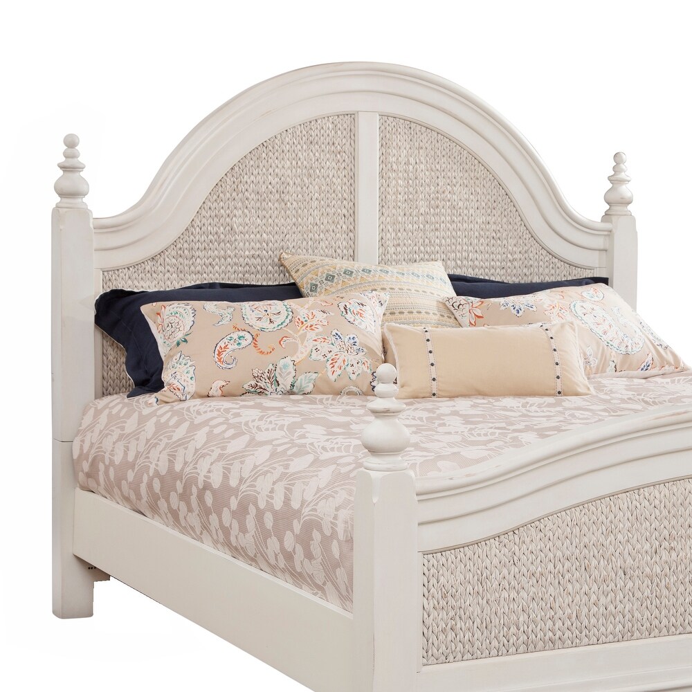 Roanoke Dove White Woven Panel Bed by Greyson Living