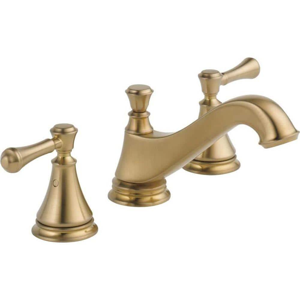 Delta Cassidy 8 in Widespread 2Handle Bathroom Faucet with Metal Drain Assembly in Champagne Bronze