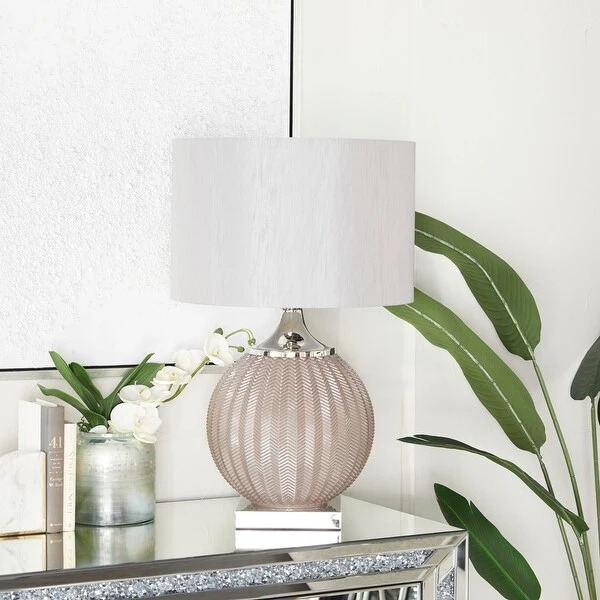 Grey Transitional Table Lamp - 17 x 17 x 27 Round