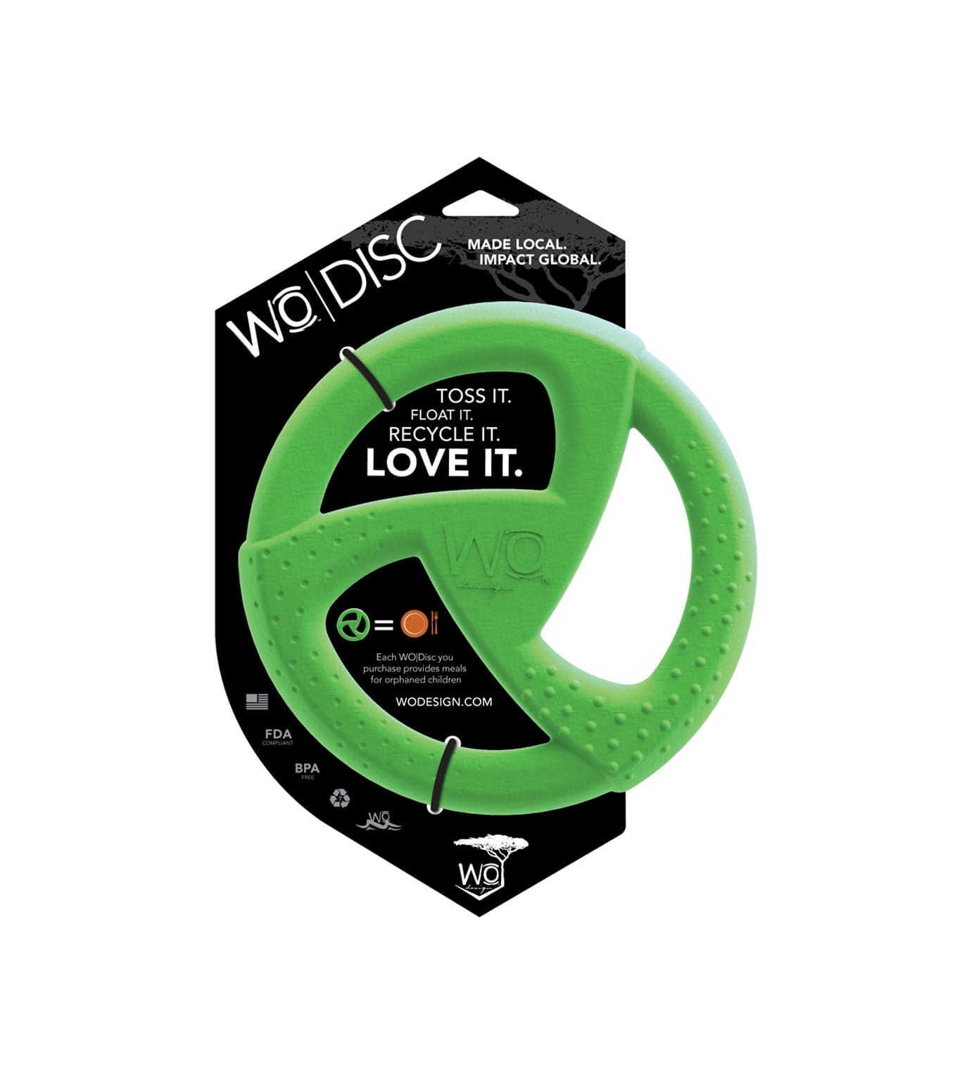 WO 8 Inch Durable Frisbee Disc Dog Toy - Green