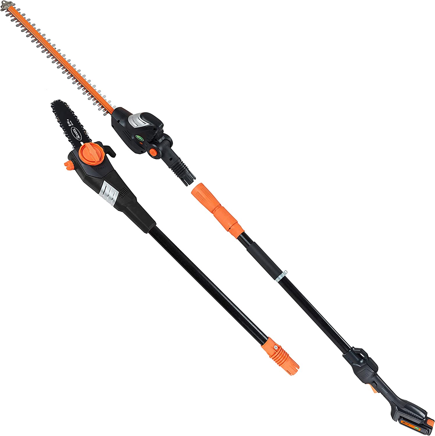 Scotts CLPS40020S 20-Volt 2-in-1 Cordless Covertible Saw/Pole Hedge Trimmer， Black