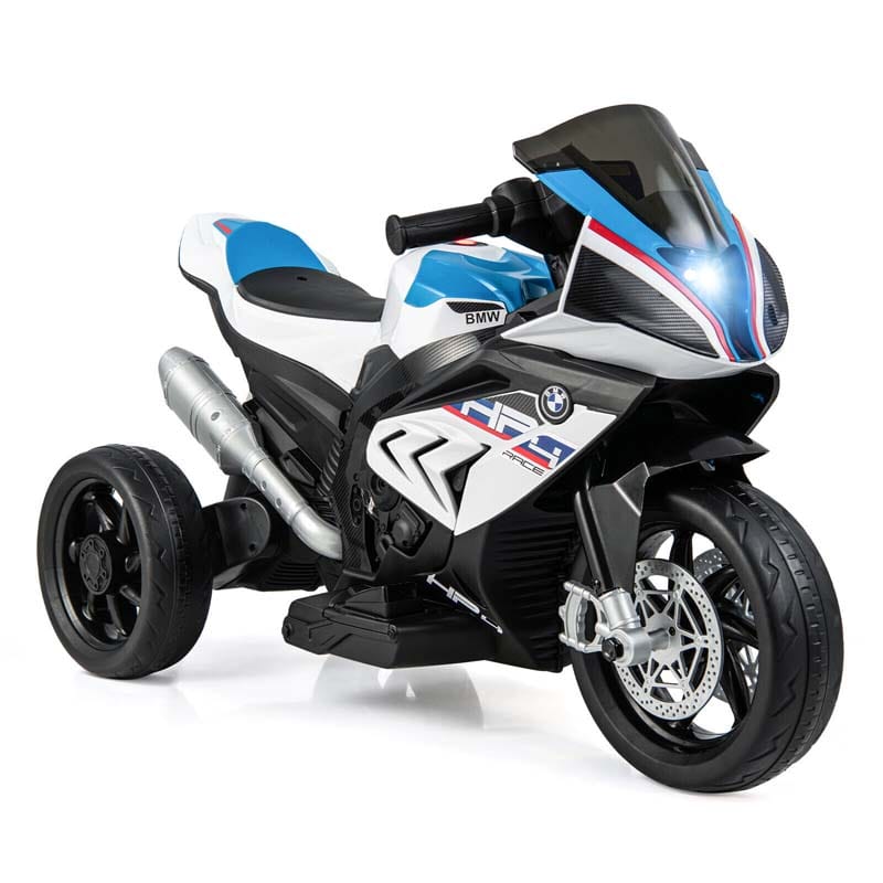 12V Licensed BMW Kids Ride on Motorcycle 3 Wheel Battery Powered Electric Riding Toy Trike with Light & Music