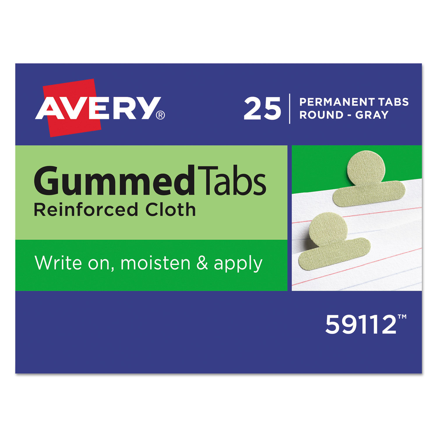 Gummed Reinforced Index Tabs by Averyandreg; AVE59112