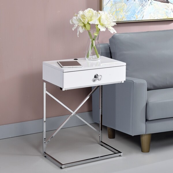 Furniture of America Geneva Modern 18-inch 1-drawer Side Table