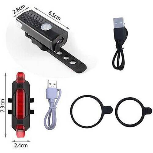 OUTSPROTRE Rechargeable Cycling Bike LED Front Light and Tail Strong Light Kit Waterproof