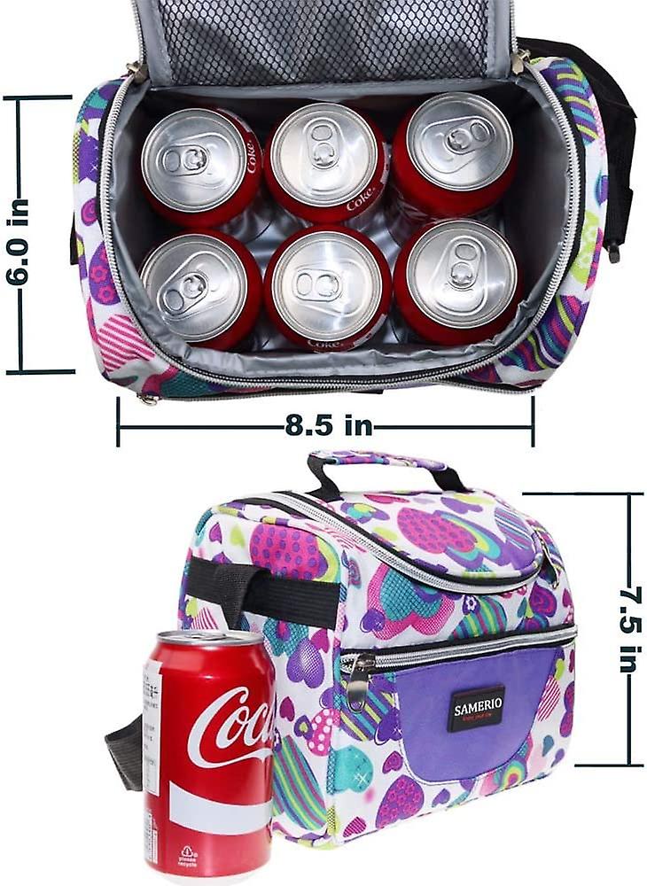 Kids Lunch Bag Insulated Lunch Box Lunch Organizer Cooler Bento Bags For School Work/girls Boys Children Student Women With Adjustable Strap And Zip C