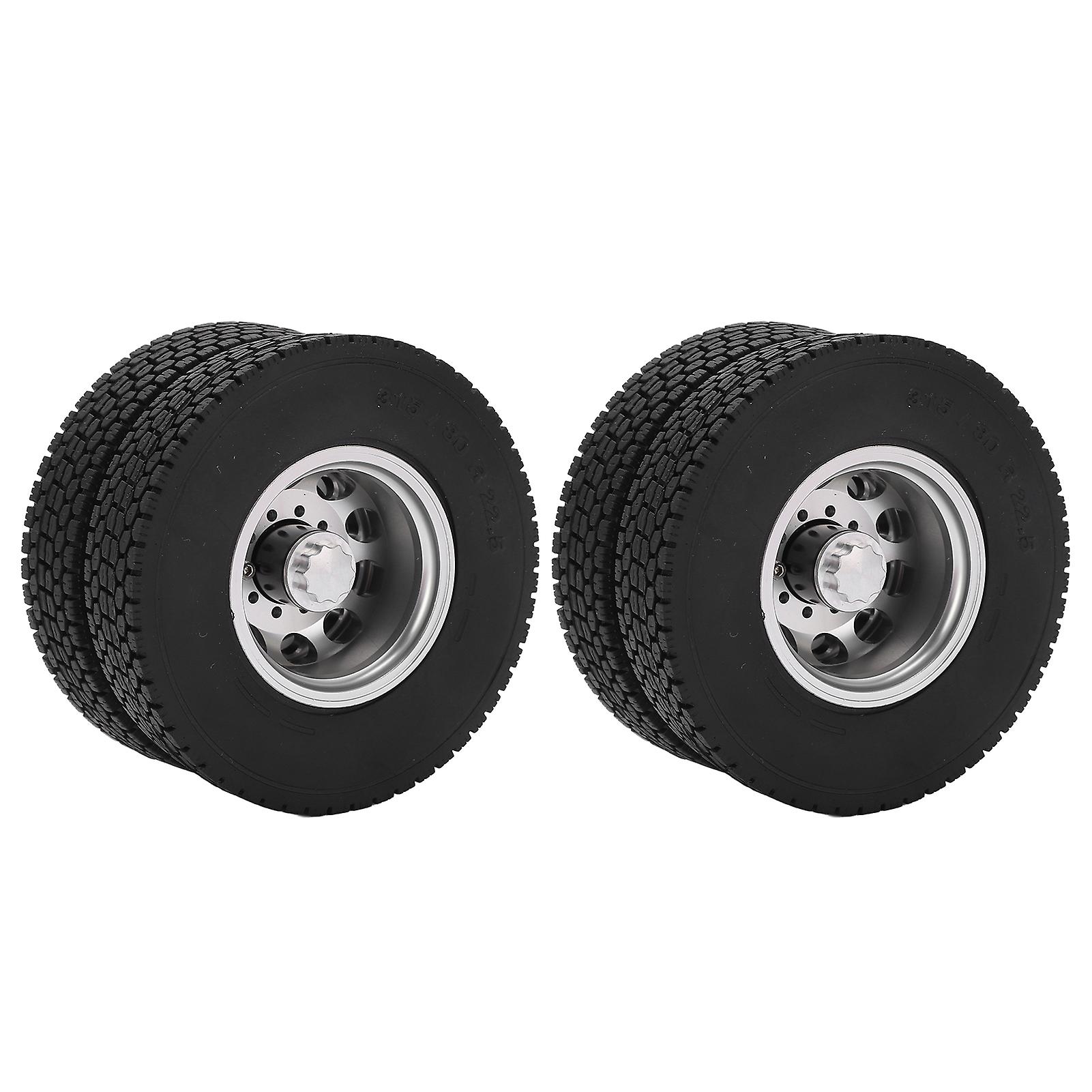 2pcs Rc Rear Tires Strong Cushioning Performance Remote Control Car Accessories For 1/14 Trailer Truck