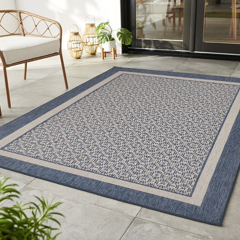 Sonoma Goods For Life® Framed Border Indoor Outdoor Area and Throw Rug