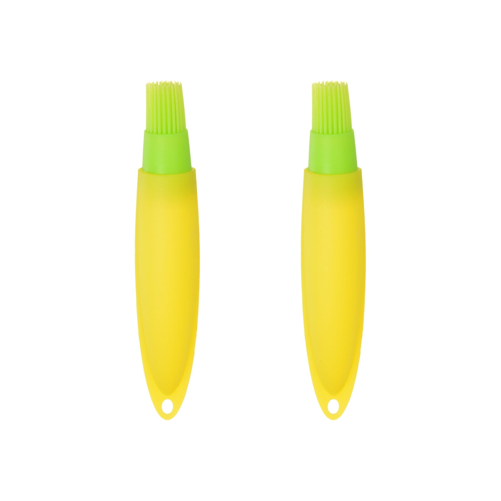 2pcs Silicone Oil Bottle Brush Tip Tail for BBQ Cooking Baking， Green+Yellow