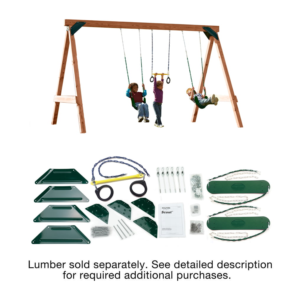 Swing-N-Slide Scout Swing Set DIY Hardware Kit (Wood Not Included)