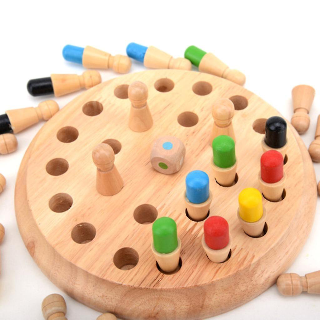 Wooden Memory Match Stick Chess Children Kids Puzzle Educational Color Cognitive Ability Brain Training Toys Fun Block