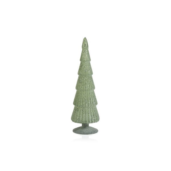 Amaryllis 13.5 Glass Tree on Glitter Base，Set of 2