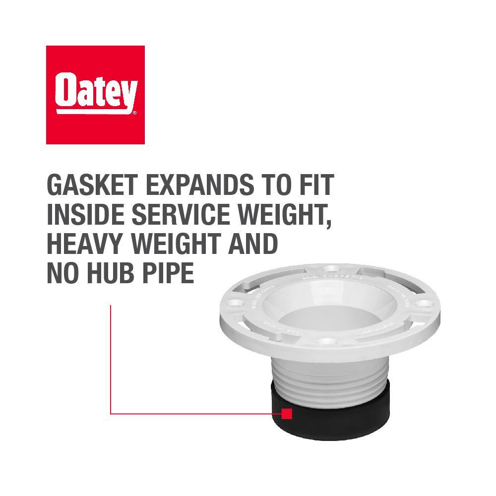 Oatey 3 in. PVC Twist-N-Set Open Toilet Flange 436542