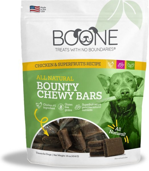 Boone Bounty Chewy Bars Super Fruit Dog Treats， 16-oz bag