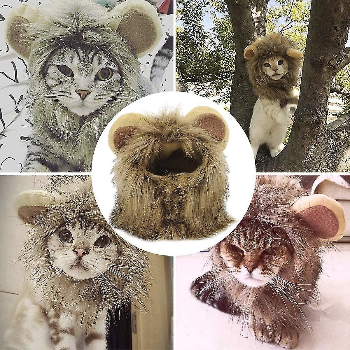 Cat Halloween Hat Dog Christmas Costume Pet Costumepet Costume Lion Wig For Lion Mane Hat For Kitt