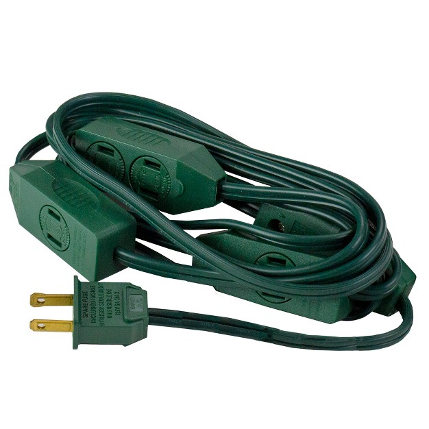 Northlight 9ft Green Indoor Extension Power Cord With 9 outlets And Foot Switch