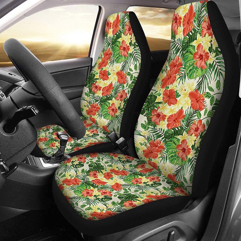 Set Of 2 Car Seat Covers Aztec Flower 3d Universal Auto Front Seats Protector Fits For Car，suv Sedan，truck