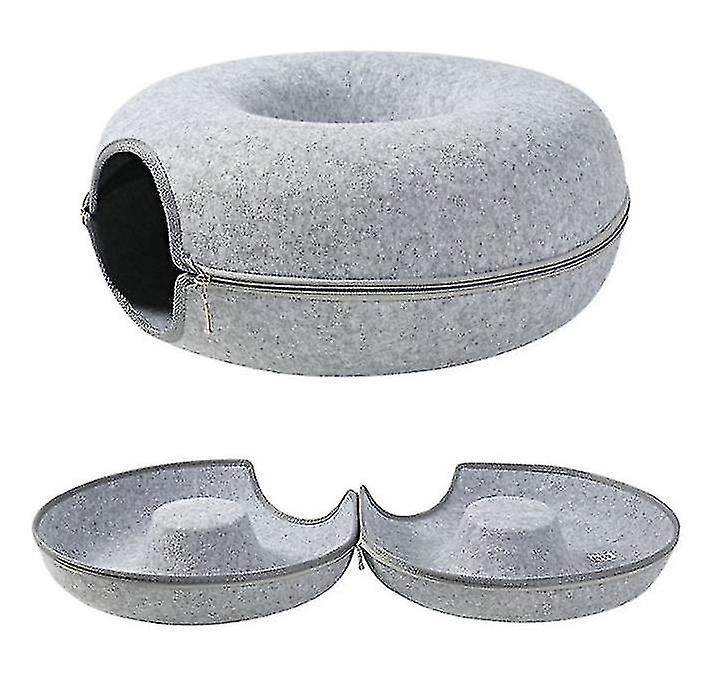 1 Pcs Pet Tunnel Donut Cat Bed(dark Gray)