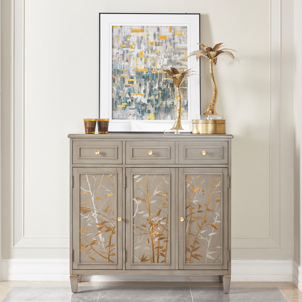 Dauphin Handpainted Entryway Storage Cabinet   Transitional   Accent Chests And Cabinets   by Jennifer Taylor Home  Houzz