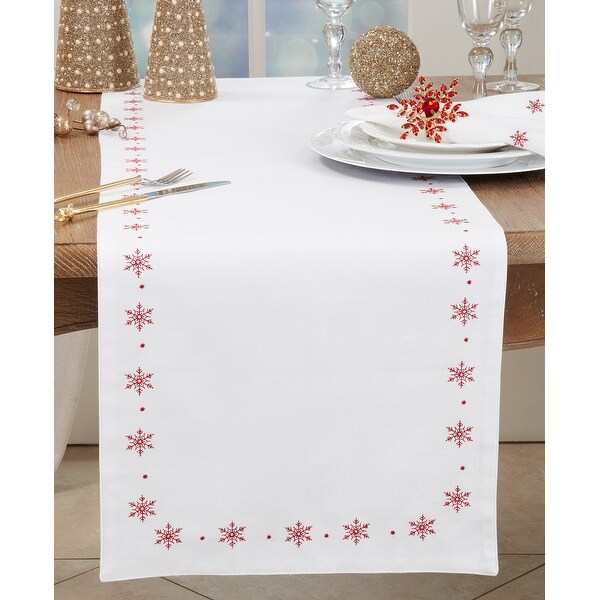 Frosty Flurries Embroidered Table Runner