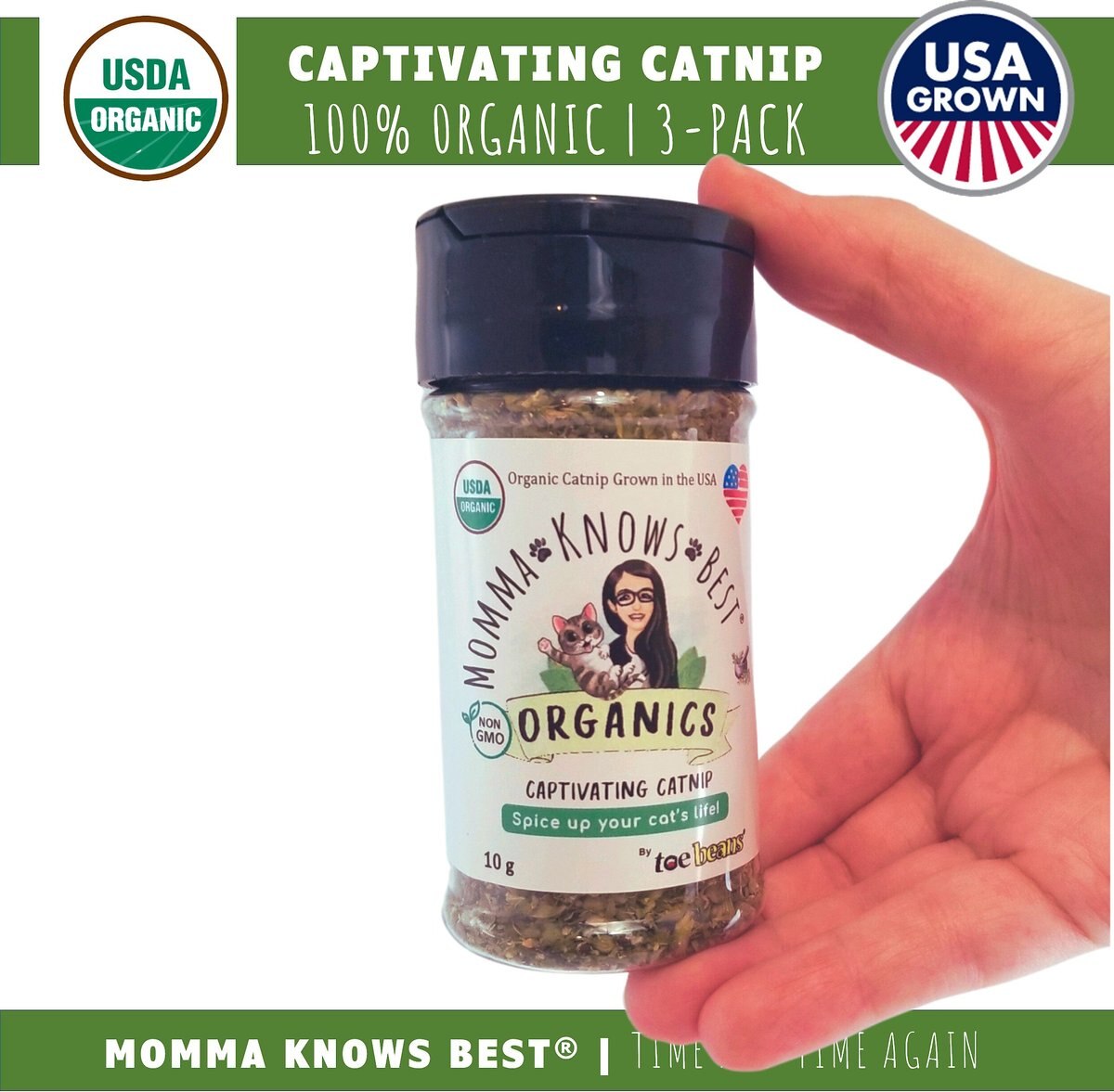 Momma Knows Best Organic Catnip， 10-g