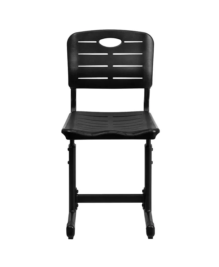 EMMA+OLIVER Adjustable Height Student Chair With Pedestal Frame