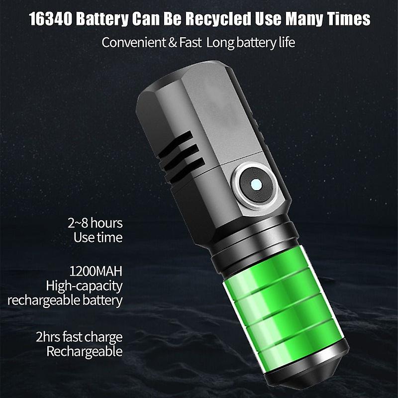 Super Bright 1500lm Powerful Led Flashlight Usb Charging Rechargeable Emergency Light Fot Outdoor Indoor