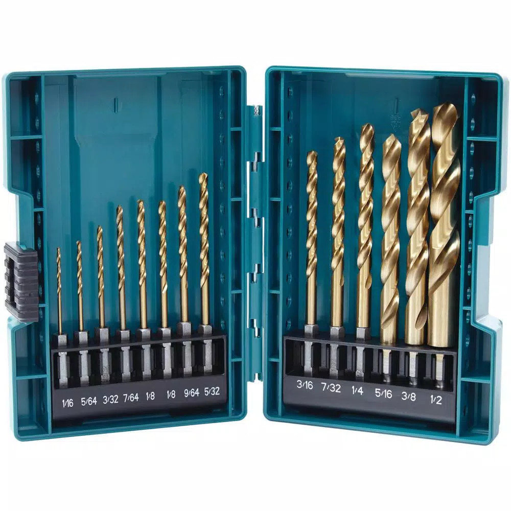 Makita Impact 1/4 in. Hex Shank Gold Titanium Drill Bit Set (14-Piece) and#8211; XDC Depot