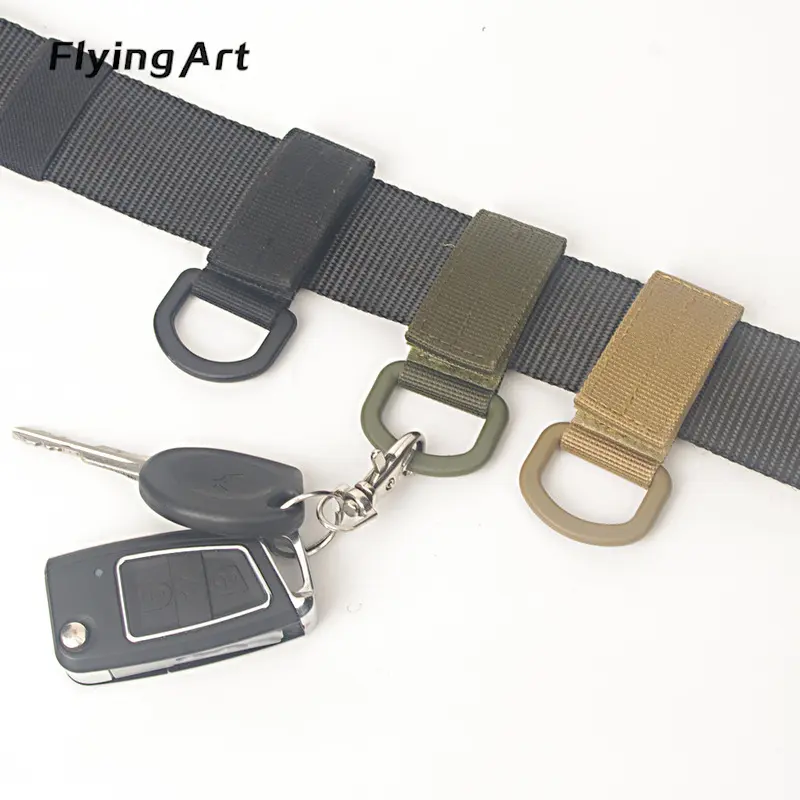 Outdoor Sports hiking hunting tool Multifunctional Mountaineering D shaped Buckle Nylon webbing Molle Belt Keychain