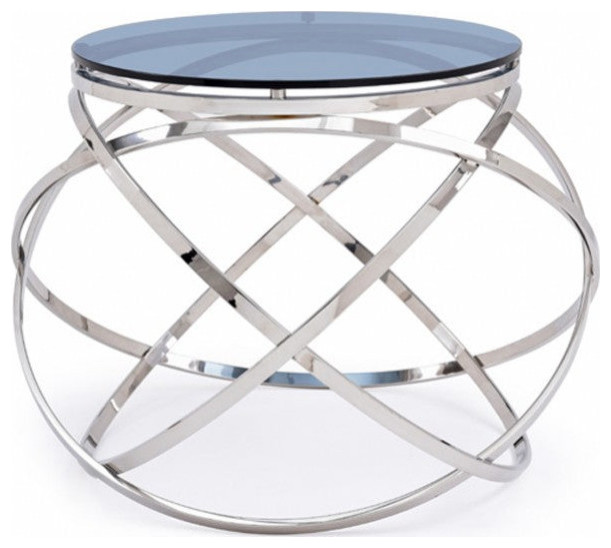 Rhoda Contemporary Smoked Glass End Table   Contemporary   Side Tables And End Tables   by Rustic Home Furniture Deco  Houzz