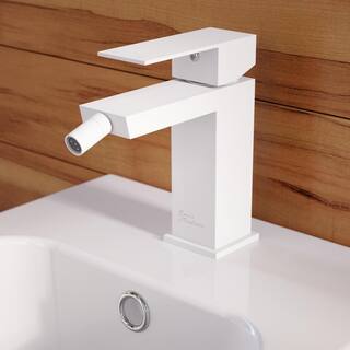 Swiss Madison Concorde Single-Handle Bidet Faucet in Matte White SM-DF80MW