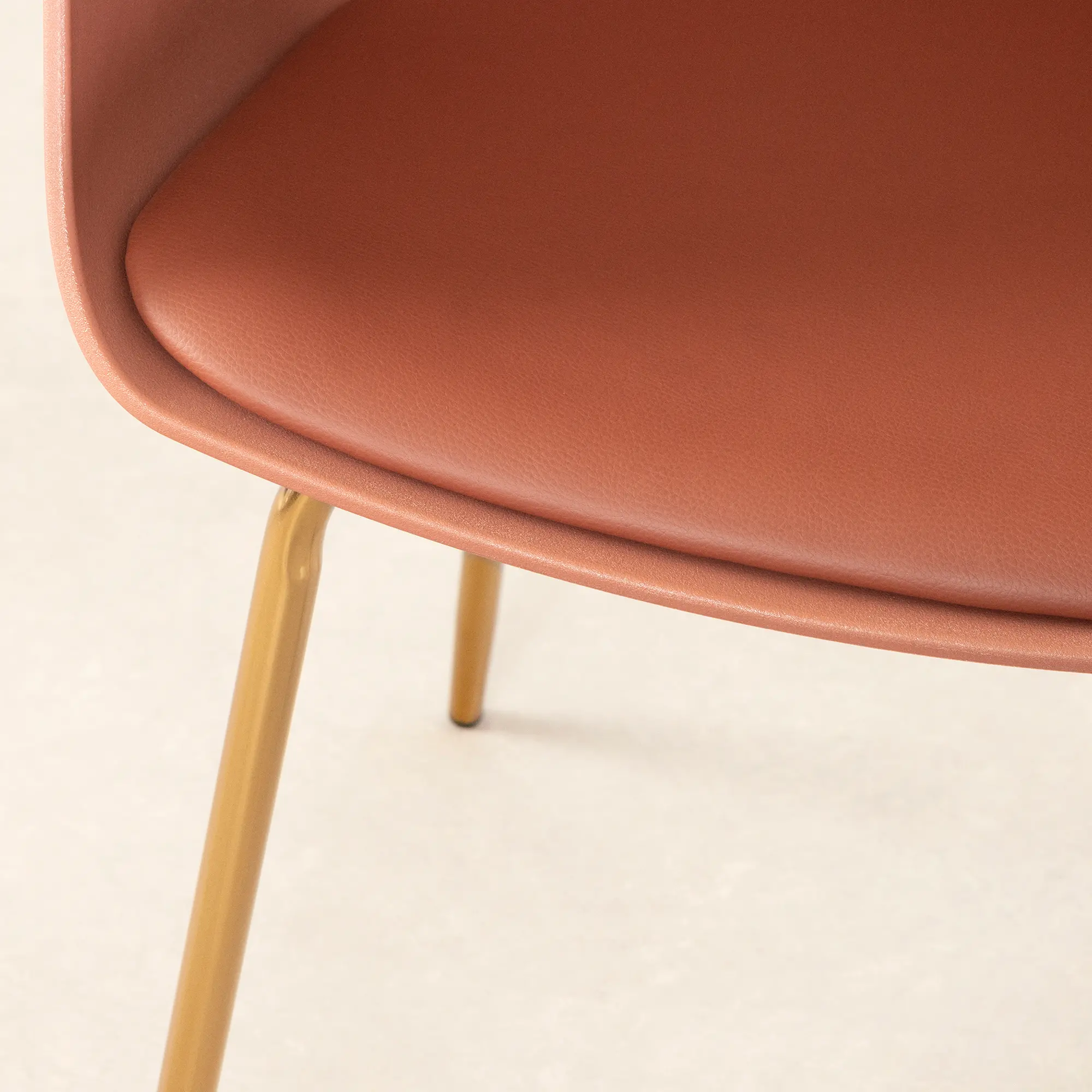 Flam Orange Chair with Gold Metal Legs