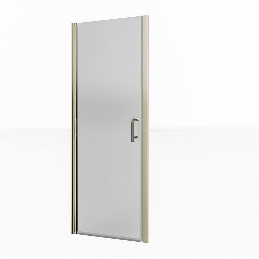 WELLFOR 30 in. W x 72 in. H Frameless Glass Shower Doors Clear Glass in Brushed Nickel SWL-B020221N