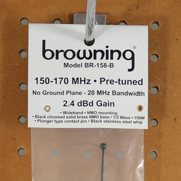 Browning 200 watt Pretuned Wide band 144 Mhz To 174 Mhz 2 4 dbd gain Vhf Black Antenna With Nmo Mounting