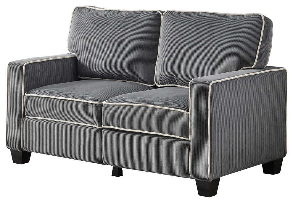 Stylish Corduroy Upholstered Sofa With Storage Sturdy   Contemporary   Sofas   by TATEUS LLC  Houzz