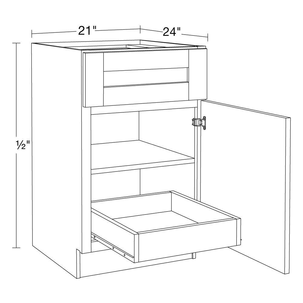 Home Decorators Collection Washington Vessel Blue Plywood Shaker Stock Assembled Base Kitchen Cabinet 1-Rot Right 21 in. x 34.5 in. x 24 in. B21R-1T-WVB