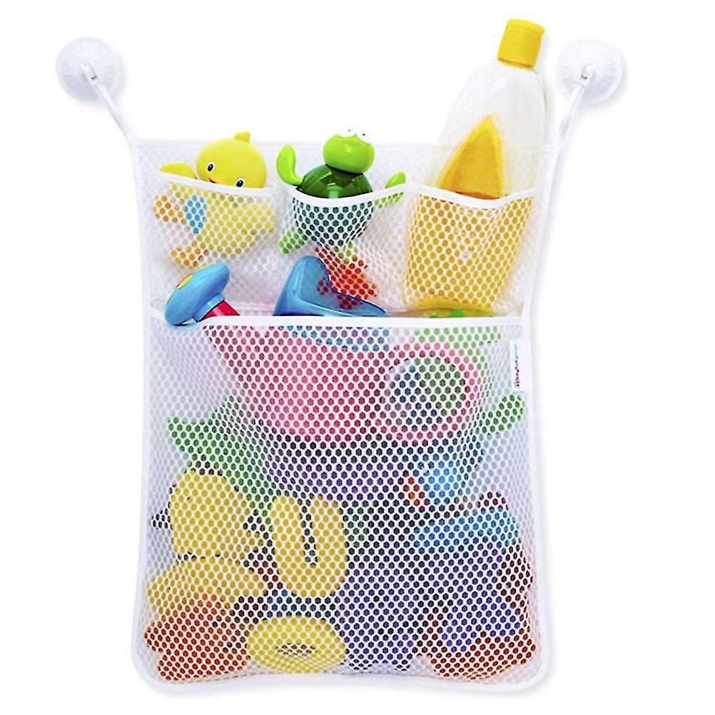 Bath Toy Organizer Bathroom Toy Storage Mesh Bag with 2 Suction Cups