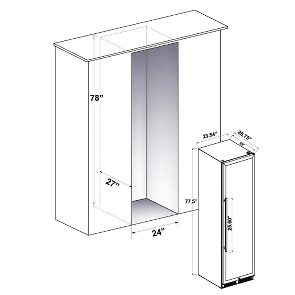 Forno 24 in. Wine Cooler -108 Bottles Azienda - Triple Temp Zones - Dual Zone FWCDR6628-24S